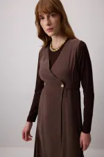 WRAP-BREASTED PLEATED VEST