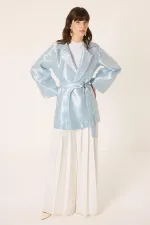 VESTE JACQUARD AVEC DÉTAIL DE CEINTURE