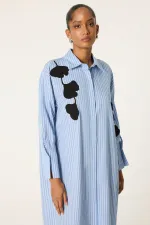 NAKIŞ DETAYLI GÖMLEK ELBİSE