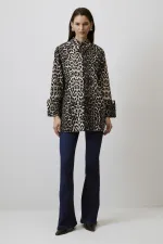 CHEMISE À MOTIFS 100% COTON À POIGNETS LARGES