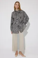 ZEBRA DESEN SATEN GÖMLEK