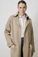 CARDIGAN LONG EN MAILLE AVEC CEINTURE À LA TAILLE