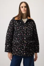 ÇİÇEK DESENLİ GABARDİN CEKET