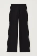 CREPE PANTS WITH PIPING DETAIL CREPE PANTS WITH PIPING DETAIL