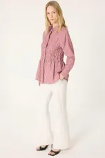 GİPE DETAYLI POPLİN GÖMLEK