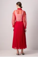 PLEATED CHIFFON SKIRT