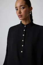 LINEN TEXTURED SHIRT AND SKIRT SET LINEN TEXTURED SHIRT AND SKIRT SET