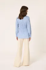 GİPE DETAYLI POPLİN GÖMLEK