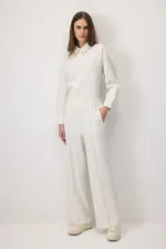 RIBBED PANTS WITH ELASTIC WAISTBAND