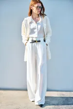 FERMUARLI İNCE KREP CEKET