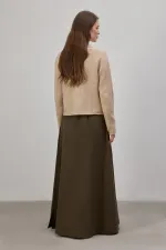 SHORT BUTTONED KNITTED CARDIGAN