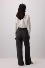 RIBBED PANTS WITH ELASTIC WAISTBAND RIBBED PANTS WITH ELASTIC WAISTBAND