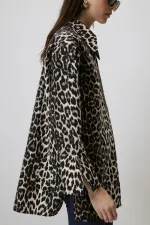 CHEMISE À MOTIFS 100% COTON À POIGNETS LARGES