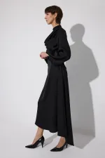 DEGAJE COLLARED BELTED DRESS DEGAJE COLLARED BELTED DRESS