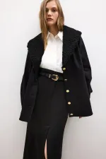 FURRY COLLAR TABARDINE JACKET FURRY COLLAR TABARDINE JACKET