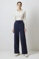 BELİ LASTİKLİ ŞARDONLU ÖRME PANTOLON