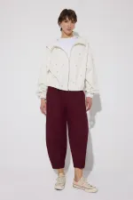 GABARDINE BALLOON PANTS WITH ELASTIC WAISTBAND