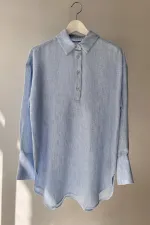 Tunique mélangée à col chemise