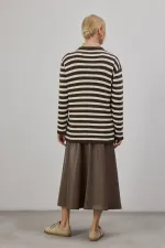 GOLD DÜĞMELİ ÇİZGİLİ UZUN HIRKA