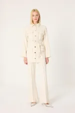 CHEMISE À COUTURES CONTRASTÉES