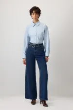 PANTALON EN JEAN À JAMBES LARGES