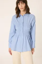 GİPE DETAYLI POPLİN GÖMLEK