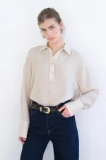 SHIRT COLLAR MELANGE TUNIC