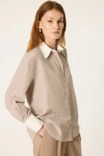 STRIPED WHITE COLLAR SHIRT STRIPED WHITE COLLAR SHIRT