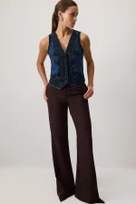 NAKIŞLI DENIM YELEK