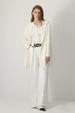 FERMUARLI İNCE KREP CEKET