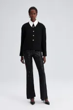 CARDIGAN COURT À BOUTONS DORÉS