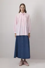 100% COTTON SHIRT WITH ROSE DETAIL