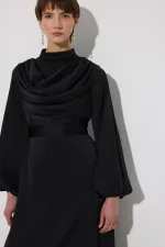 DEGAJE COLLARED BELTED DRESS DEGAJE COLLARED BELTED DRESS