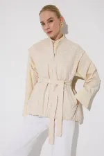 NAKIŞLI UZUN GABARDİN YELEK