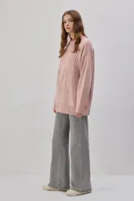 KNITTED TUNIC WITH FLOWER EMBROIDERY