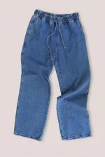 BELİ LASTİKLİ DENİM PANTOLON