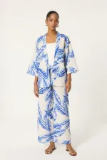 DESENLİ KİMONO PANTOLON TAKIM