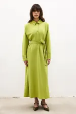 SHIRT COLLAR CREPE DRESS SHIRT COLLAR CREPE DRESS