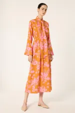 PLEATED PATTERNED DRESS PLEATED PATTERNED DRESS