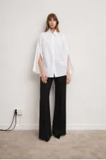 DOUBLE COLLAR SLEEVE ZIPPERED SHIRT DOUBLE COLLAR SLEEVE ZIPPERED SHIRT