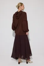 Balloon Sleeve Hooded Sweatshirt