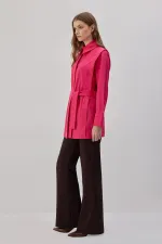 KUŞAKLI POPLİN GÖMLEK