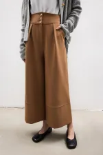 PANTALON À PLIS TAILLE HAUTE