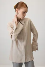 GLITTER STRIPED VISCOSE SHIRT GLITTER STRIPED VISCOSE SHIRT