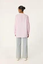 BALLOON SLEEVE STONE EMBELLISHED RELAX SHIRT