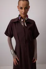 ROBE CHEMISE EN MODAL À MANCHES COURTES