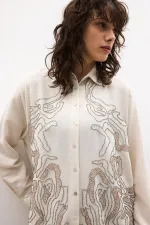 CHEMISE EN LIN BRODÉE