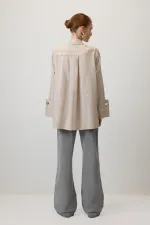 GLITTER STRIPED VISCOSE SHIRT GLITTER STRIPED VISCOSE SHIRT