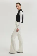 GILET EN CRÊPE À GARNITURE EN MOUSSELINE