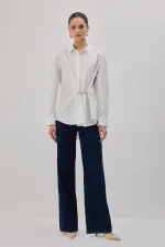 POPLIN SHIRT WITH METAL ACCESSORIES